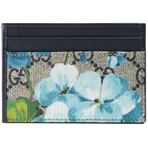 Gucci GG Blooms Card & Train Pass Case, Blue 